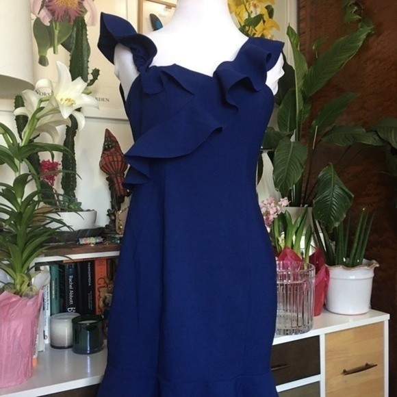 LIKELY Blue Ruffle Mini Cocktail Dress - Picture 7 of 16